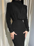 'Zosia' Ruched Turtleneck Dress - Celes Fashion